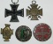 5pcs-WW1 Iron Cross 2nd Class-Honor Cross W/Lightly Scratched Name-Rally Badges
