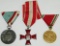 3pcs-WW1 Hungarian Commemorative And Combatant Medals-Hanseatic/Hamburg Merit Cross