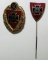 2pcs-WW1 German Veteran 50  Year NSKOV Membership Badge In Gold With Stickpin
