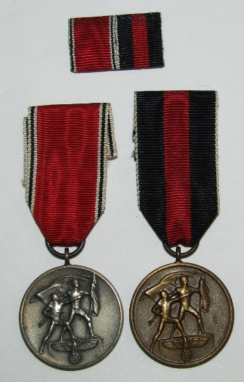 2pcs-Austrian And Czech Annex Medals With Ribbons And Ribbon Bar