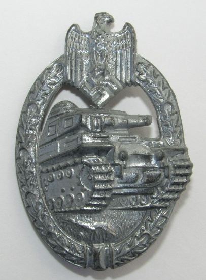 Panzer Assault Badge In Silver-Maker Marked "R.K."