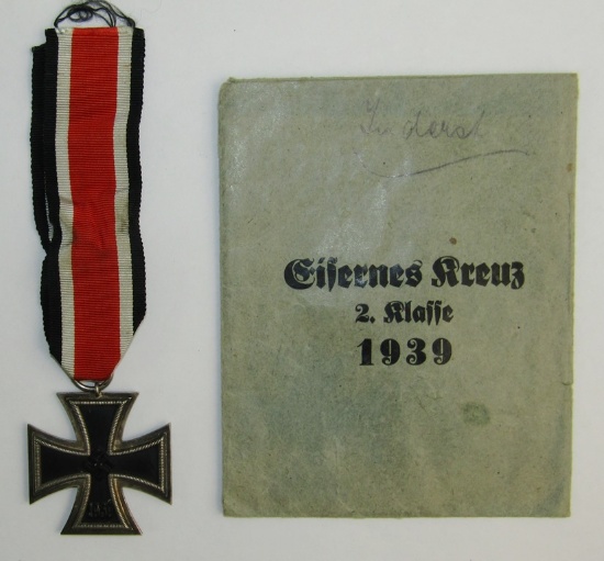 WW2 Iron Cross 2nd Class With Issue Packet-"6" Maker For Fritz Zimmermann, Stuttgart