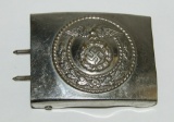 NSKK/SA Belt Buckle With Nickel Finish-Scarcer Variant With Long Neck Eagle