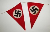 2pcs-WW2 German Rally/Parade Pennants-Unattached