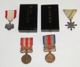 4pcs-WW11 Japanese Rising Sun, Sacred Treasure, China And Manchurian Incident Medals