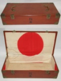 Unique WW2 Japanese Soldier Personal Effects Wood Chest W/Hinomaru 