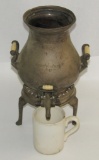 WW2 German 15L Silverplate Coffee Percolator From Panzer Barracks In Schweinfurt-W/Cup