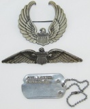 Rare WWII USAAF Period CPT (Civilian Pilot Training) Cap  Badge/Instructor Pilot Wing/Named