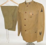 WW1 U.S. Army Summer Weight EM Tunic W/Pants-Medical Collar Disc-Bullion 3rd Corp Patch