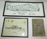 WW2 Destroyer Escort USS WEEDEN (DE-797) Commanding Officer's Night Log Book-Photos