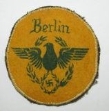 Early 3rd Reich? German Polizei Shoulder Patch-Printed Version-BERLIN