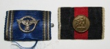 2pcs-15yr NSDAP Long Service Medal Ribbon Bar W/Device-Annex Medal Ribbon Bar W/Scarce Device