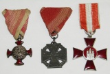 3pcs-WW1 Austrian Military Merit Medal-Karl Troops Medal-Hanseatic Merit Cross/Hamburg