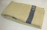 WWII Period Cream Color Wool Blanket With U.S. Navy Printing