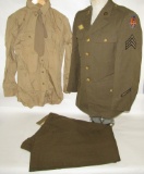 Named 8th Army Air Force Class A EM Jacket W/Khaki Shirt/Tie-Combat Trousers 34 X 34