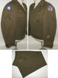 WW2 Period 65th/71st Division Ike Jacket W/French Contract U.S. Combat Trousers-Named