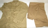 Scarce WW2 USMC Size 2 Shirt-Khaki Pants Size 36X32 W/Cutter Tag-Both Are Named