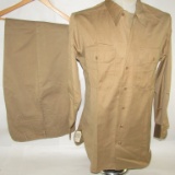 WW2 Period U.S. Army Khaki Shirt W/Cutter Tag-Khaki Pants Rare Size 38 X 33