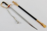 Miniature German Style Sword/Letter Opener With Scabbard-Portepee