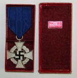25 Year Faithful Service Medal In Silver With Issue Box By Wachter & Lange