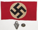 3pcs-Early 3rd Reich NSDAP/SA Bevo Embroidered Armband-Veterans Pins