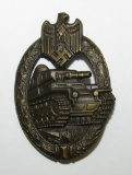 Panzer Assault Badge In Bronze-Maker Marked 