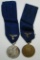 2pcs-Wehrmacht/Luftwaffe 4 And 12 Year Service Medals With Luftwaffe Devices On The Ribbons