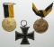 3pcs-Kaiser Jublee Pageant Medal-Franz-Joseph 60th Anniversary Medal-2nd Class Iron Cross