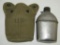 WW2 U.S. Army Soldier Combat Canteen With Rare British Made Canvas Cover