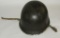 Early WW2 U.S. M1 Helmet Shell Fixed Bale/Front Seam W/Soldier Art- Bullseye