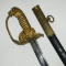 WW2 Kriegsmarine Officer's Lion Head Sword W/Scabbard-Scarce Plain Blade Variant-