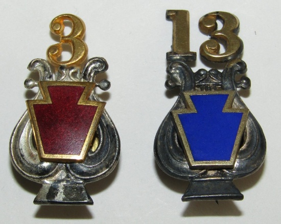 Circa 1895 Pennsylvania National Guard 3rd/13th Infantry Musician Cap Badges