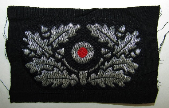 Panzer Beret Flat Wire Embroidered Wreath Insignia-Unissued Example