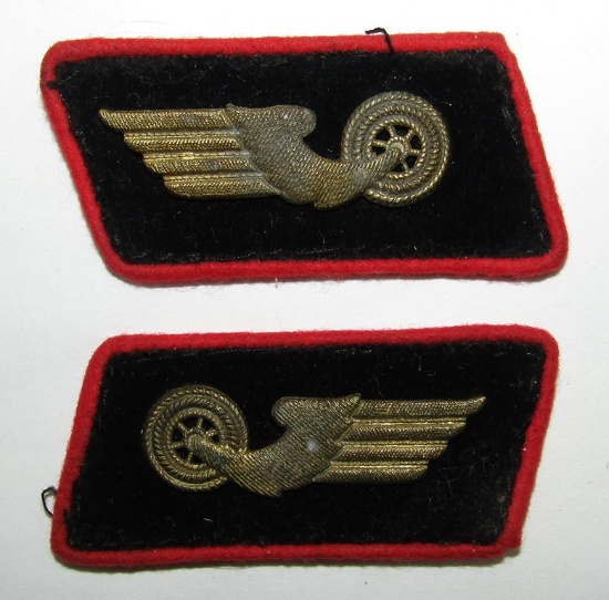 Matching Pair Uniform Removed Reichsbahn 1st Pattern Collar Tabs For Railway Line Service