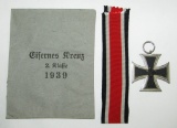 WW2 Iron Cross 2nd Class With Issue Packet/Long Ribbon-Original Factory Frosting. 