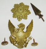 M1890 U.S. Spike Dress helmet Front Eagle Device-Spike W/Base-Medical Corp Chin Strap Buttons