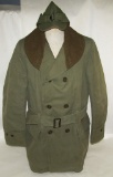 M1938 1st Pattern U.S. Army Mackinaw Jacket W/M1938 Winter Cap W/Fold Down Ear Flaps