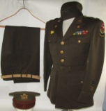 WW2 U.S. Army Officer's Named Jacket/Pants/Caps Grouping-