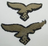 2pcs-WW2 Luftwaffe Enlisted Soldier's Embroidered Cap And Breast Eagles