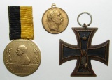 3pcs-WW1 Iron Cross 2nd Class Non Magnetic Variant-Kaiser Jubilee Pageant Medal-Franz-Joseph Medal