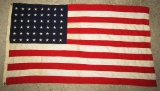 48 Star American Flag-Multi Piece Wool Construction-Excellent Display Size-From WWII Vet Estate