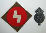 2pcs-Deutsches Jugend Sleeve Patch W/RZM Label-Numbered Proficiency Badge In Silver