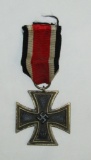 Combat Worn Iron Cross 2nd Class W/Ribbon-Hanger Ring Stamped 