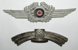 2pcs-Luftwaffe Visor Cap Wreath-Early Nickel 1st Model Dagger Cross Guard