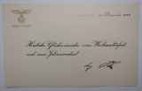 Rare Adolf Hitler December 1940 Dated Christmas/New Years Greeting Card