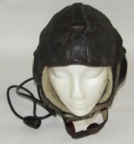 WW2 Luftwaffe Pilot's Leather Flight Cap With Complete Electronics Set Up-