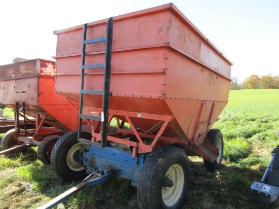 MN Model 250 Gravity Box W/ Extensions on HD 10 Ton Wagon, 20 Inch Rubber