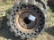 Set of Four Solid Rubber 12-16.5 Skid Loader Tires & Rims ( Your Bid X 4 )