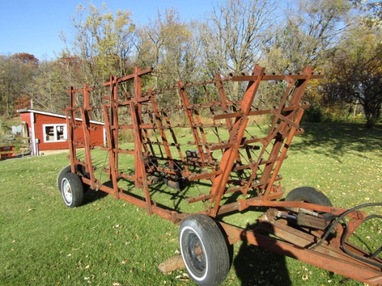 5 Section Harrow on Fold Back Hydraulic Cart