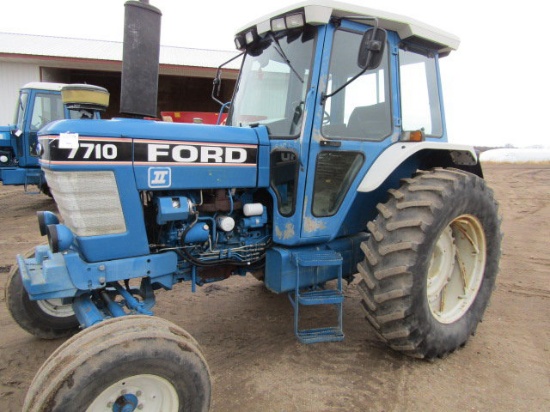 1990 Ford Model 7710 Series II Diesel Tractor, Cab with Sliding Rear Window